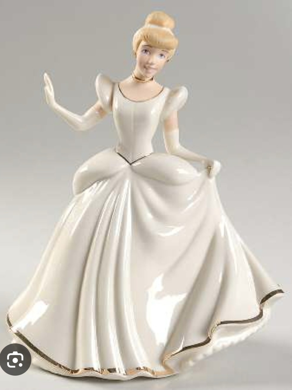 Lenox Porcelain Cinderella Figurine - White with Gold Trim